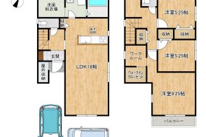 枚方市 茄子作 ２丁目　新築 戸建 ２号棟