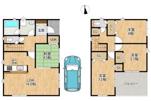 交野市 星田  第7  新築 戸建  1号棟