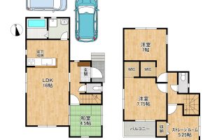 枚方市 楠葉野田 ２丁目　新築 戸建　２期　１号棟