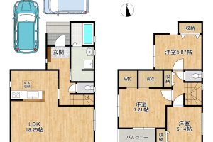 枚方市 楠葉野田 ２丁目　新築 戸建　２期　２号棟